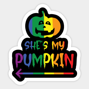 Halloween Partnershirt She`s my Pumpkin Sticker